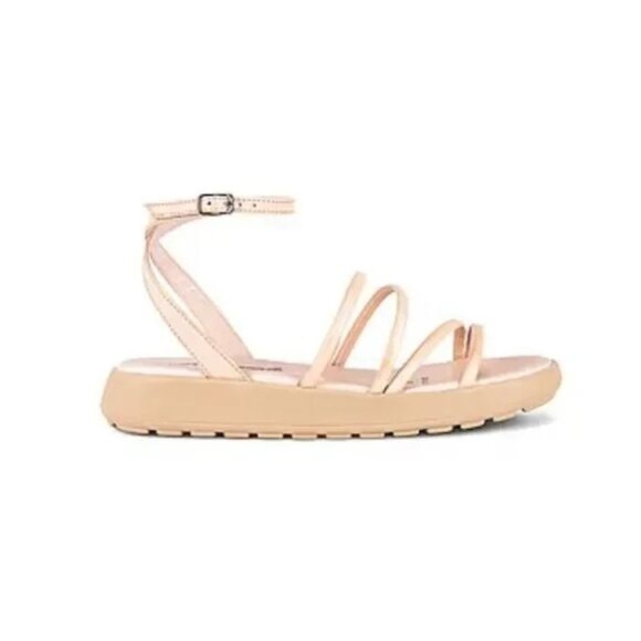 Free People Vivienne Strappy Sandal Beige Coral Adjustable Ankle Strap - Picture 2 of 14